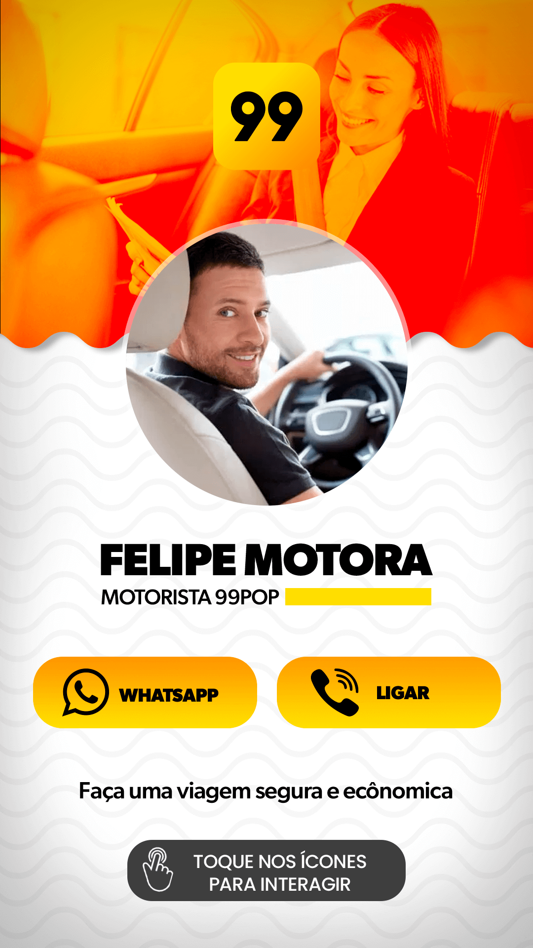 cartão de visita digital para Motoristas de Aplicativos