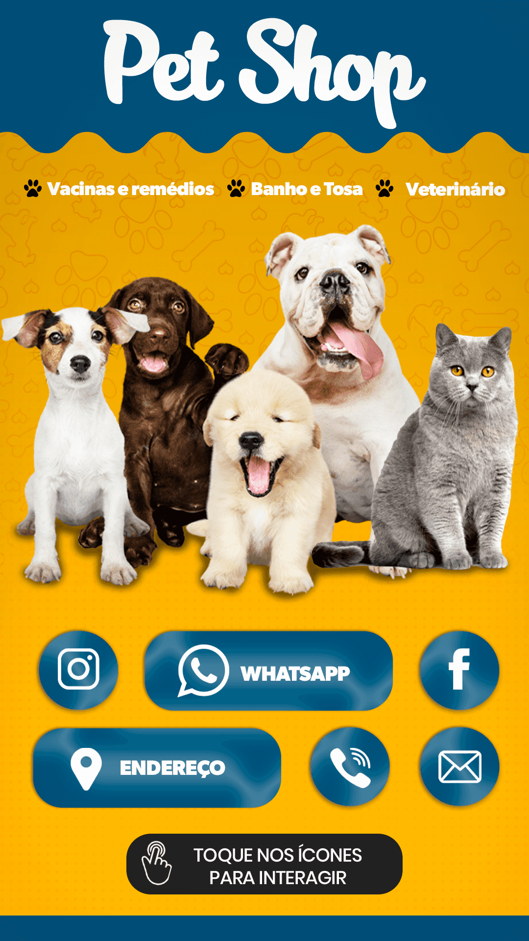 cartão de visita digital para Petshop