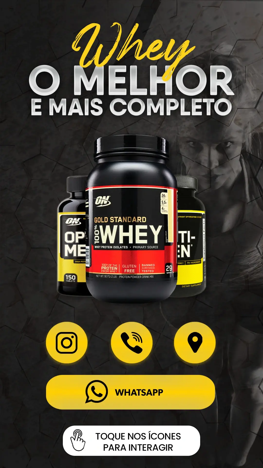 cartão de visita digital para Produtos Fitness